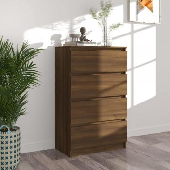 Armario aparador marrón de roble 60x35x98,5 cm en madera multicapa y contrachapada