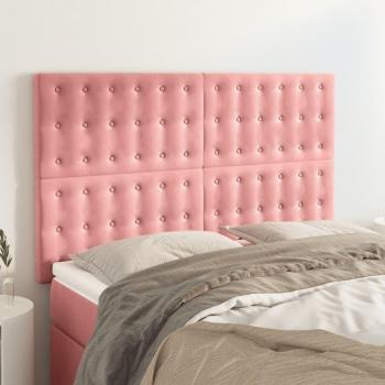 Cabeceros de terciopelo rosa (4 unidades) 72x5x78/88 cm vidaXL