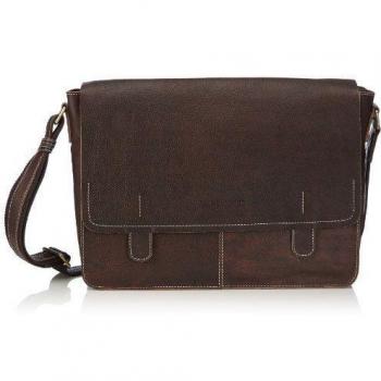 Bruno Banani Postbag - Bolso al hombro de cuero para mujer, color marrón, talla 38x12x10 cm