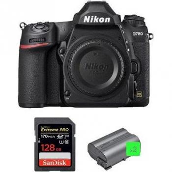 Cámara Réflex Digital Nikon D780 + Tarjeta SanDisk 128GB Extreme PRO UHS-I SDXC 170 MB/s + 2 Baterías Nikon EN-EL15b con Garantía de 2 Años