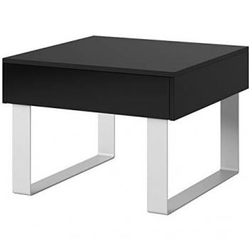 Mesa auxiliar Providence B135, Aglomerado laminado Negro, Angular, 64x64x45cm
