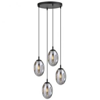 Lámpara de Suspensión Astral EPIKASA, Acero con Recubrimiento de Polvo y Vidrio, Negro y Gris, 40x100x40 cm