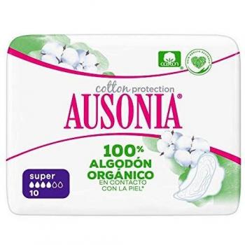 Ausonia Cotton Protection Compresas Super con Alas, 10 unidades