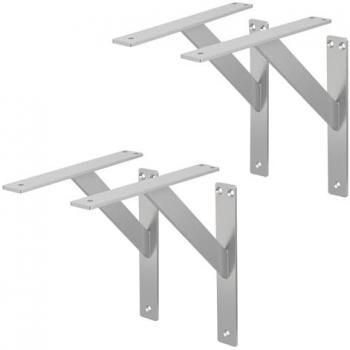 Soporte de Estante Industrial de Aluminio Plata 240x240 mm - Set de 4 Piezas para Balda y Proyectos DIY