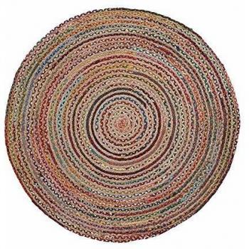 Kave Home - Alfombra Saht Multicolor Redonda Ø 150 cm de Yute Natural