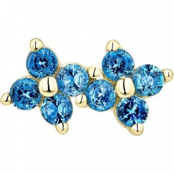 Pendiente Piercing Singa de plata bañada en oro amarillo de 18k