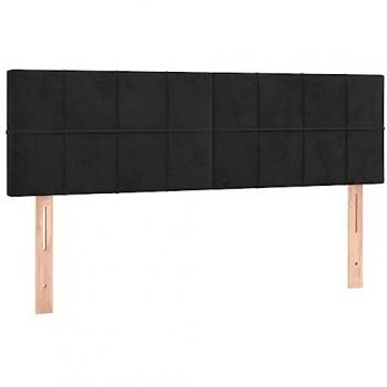 Cabecero con LED de terciopelo negro 144x5x78/88 cm