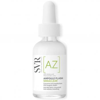 SVR Sebiaclear Ampoule Flash 30ml - Correcting serum to treat skin imperfections, contains 15% Azelaic Acid, 8% Omega Ceramides, and 5% Niacinamide, suitable for acne-prone