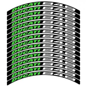 Kit de Pegatinas para Llantas de Moto Ducati 848 Mod.2 - Compatible, Juego de Pegatinas, Diseño Específico para Ducati 848