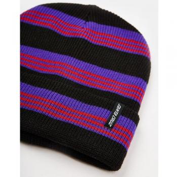 Gorro Invierno Santa Cruz Seacliff Purple Black con diseño de dos colores, tejido acrílico para mayor calidez, ajuste cómodo y estilo moderno