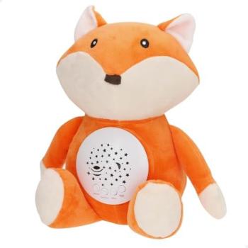 Proyector Estrellas Zorro 27 cm con Luz Nocturna, Temporizador y Sonidos, Peluche Quitamiedos Infantil, Ideal para Recién Nacidos y Bebés - Funda Lavable