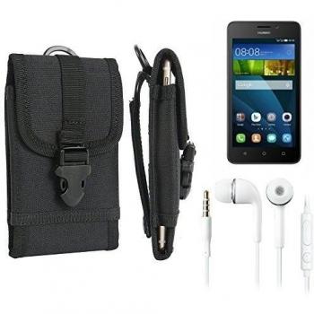 bolsa del cinturón / funda para Huawei Y635, negro + Auriculares | caja del teléfono cubierta protectora bolso - K-S-Trade