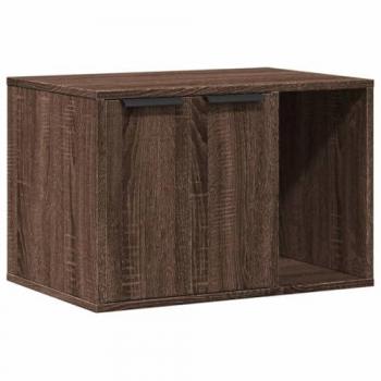 Mueble arenero para gatos madera ingeniería marrón 60x40x40 cm