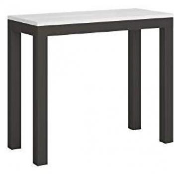 Consola extensible 90x40/300 cm Everyday Evolution Blanco Fresno con estructura Antracita
