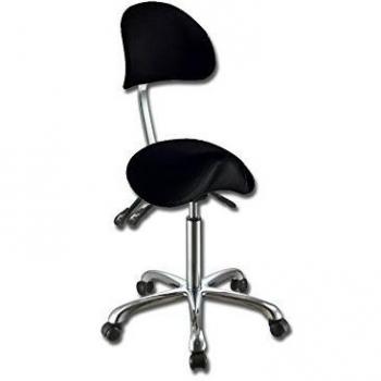 gima 45260 taburete Ergo, con respaldo, color negro