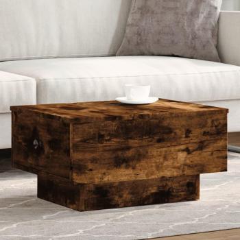 Mesa de centro de madera multicapa de roble ahumado 60x45x31 cm