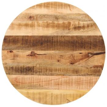 Mesa redonda de madera maciza de mango Ø 90x3,8 cm marrón