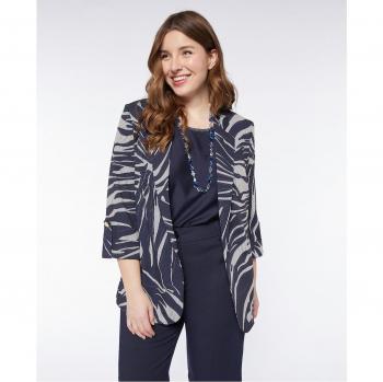Blazer de mujer estampada con trabilla en las mangas