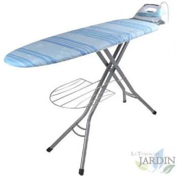 Mesa de planchar regulable Orbegozo 122x38 cm, altura ajustable hasta 92 cm, funda de algodón 100%