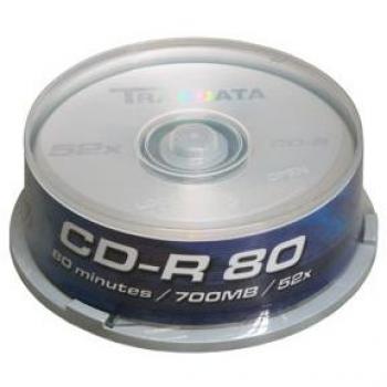 Traxdata CD-R 52x 25pk CD-R 700MB 25pieza