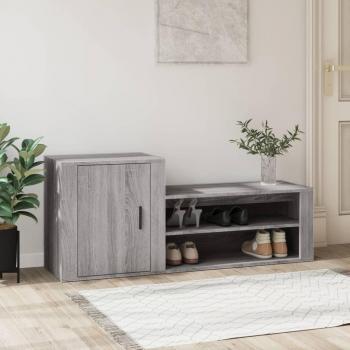 Zapatero gris Sonoma 130x35x54 cm madera multicapa