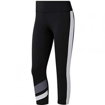 Reebok Wor Colorblocked Capri Mallas, Mujer, Negro, S
