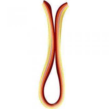 Tiras de papel de filigrana, ancho: 5 mm, largo: 78 cm, amarillo, naranja, rosa, rojo, 100astd, 120 g