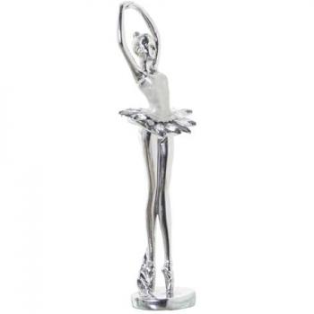 Figura Decorativa Bailarina Alexandra House Living Plateado Acrílico Plástico Melamina 8 x 7 x 30 cm