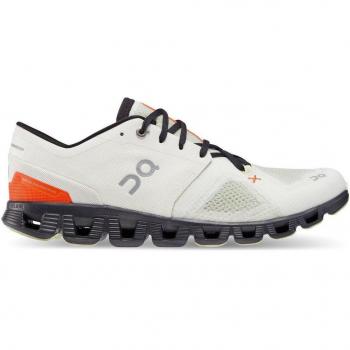 On Cloud X 3 Men's Running Shoes - Ivory/Flame