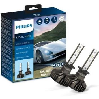 Philips Ultinon Pro9100 Lámparas LED H1 para Faros de Coche, +350%, 5.800K, Set de 2