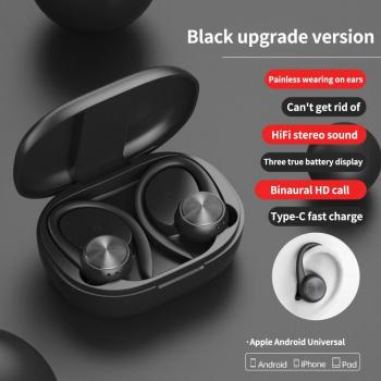 Auriculares Inalámbricos R200/J92, Audífonos Deportivos Impermeables IPX5 con Ganchos para las Orejas, Compatible con Bluetooth y Sonido Estéreo HiFi con Micrófono