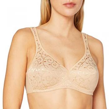 Triumph Elegant Cotton Wireless Bra - Beige - Women's Size 44D