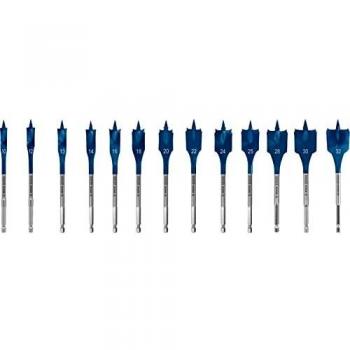 Bosch Professional 13 x Set de brocas fresadoras planas Expert SelfCut Speed, para Madera blanda, Aglomerado, Accesorios Taladro de impacto rotativo, Diámetro 10-32 mm