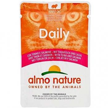Almo Nature Daily Adult Cat Complete No Gluten Wet Food with Tuna and Salmon -