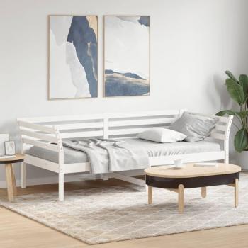 Sofá cama Dormeuse sin colchón blanco 90x200 cm madera maciza de pino
