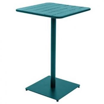 Mesa de jardín alta Phuket Azul Pato - 2 plazas - Acero tratado antirustico