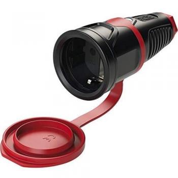 Acoplamiento de goma Taurus2 IP54 250V, negro/rojo, 16A 3P Schuko