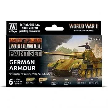 Vallejo 70205 Model Color - Colores Acrílicos, WWII German Armour, 17 ml, 6 uds