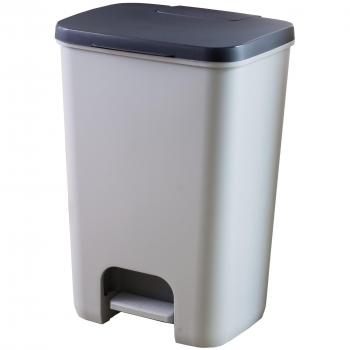 Curver, 225360, Cubo De Basura Essentials, Cuerpo Gris / Tapa Antracita, 30,3 x 29,4 x 42,8 cm