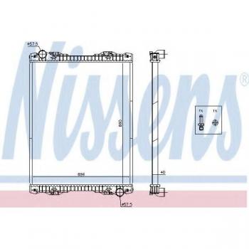 Radiador de refrigeración del motor NISSENS 672590