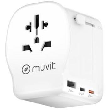 Adaptador Universal de Viaje Muvit For Change 2 USB-C PD 45W + 1 USB-A Blanco