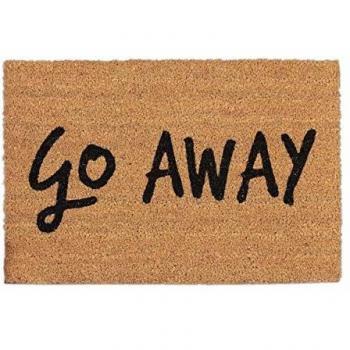 Zerbino Antideslizante Go Away de Fibra de Coco y PVC, 40x60 cm, Natural/Negro