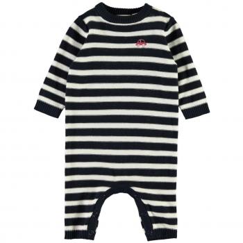 NAME IT - Pantalón de peto - Rayas - para bebé niño Azul oscuro