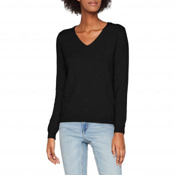 ONLY NOS Onlqueen V-Neck L/s Pullover Knt Noos, suéter para Mujer, Negro