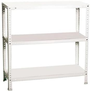Estantería Metálica SimonRack 3 Baldas Ajustables, 75 kg de Capacidad por Balda, 1000x800x400 mm, Color Blanco