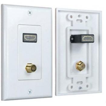 Comprehensive HDMI Wallplate with F Connector - 1 Port