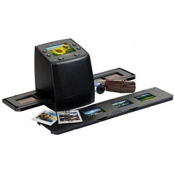 Technaxx Germany Slide Scanner Convierte películas negativas y diapositivas a digital JPEG Guarda en tarjeta SD-SDHC con pantalla TFT No requiere ordenador/software DS-02