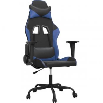 Silla Gaming de Masaje Cuero Sintético Negro y Azul