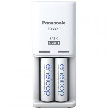 Cargador de pilas Panasonic Eneloop BQ-CC50 con 2 pilas AA recargables