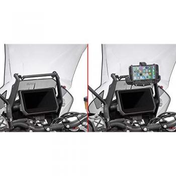 Soporte de barra para smartphone/GPS GIVI FB7706, compatible con KTM 1290 Super Adventure R/S (17-21), montaje en parabrisas, incluye soporte para dispositivos